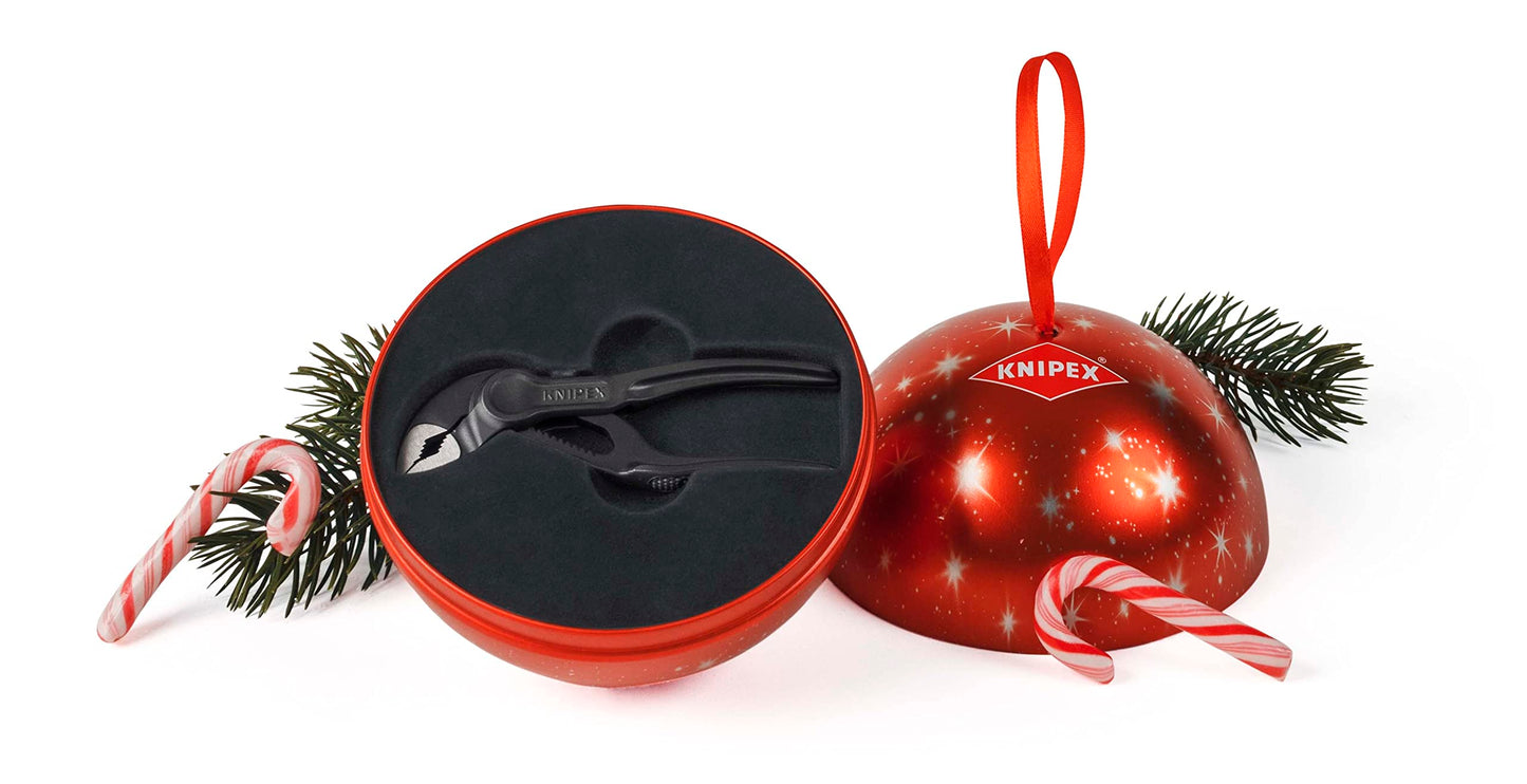 KNIPEX Original Gift idea Cobra? XS mini Water Pump Pliers in a Festive Christmas Bauble (87 00 100 Xmas)