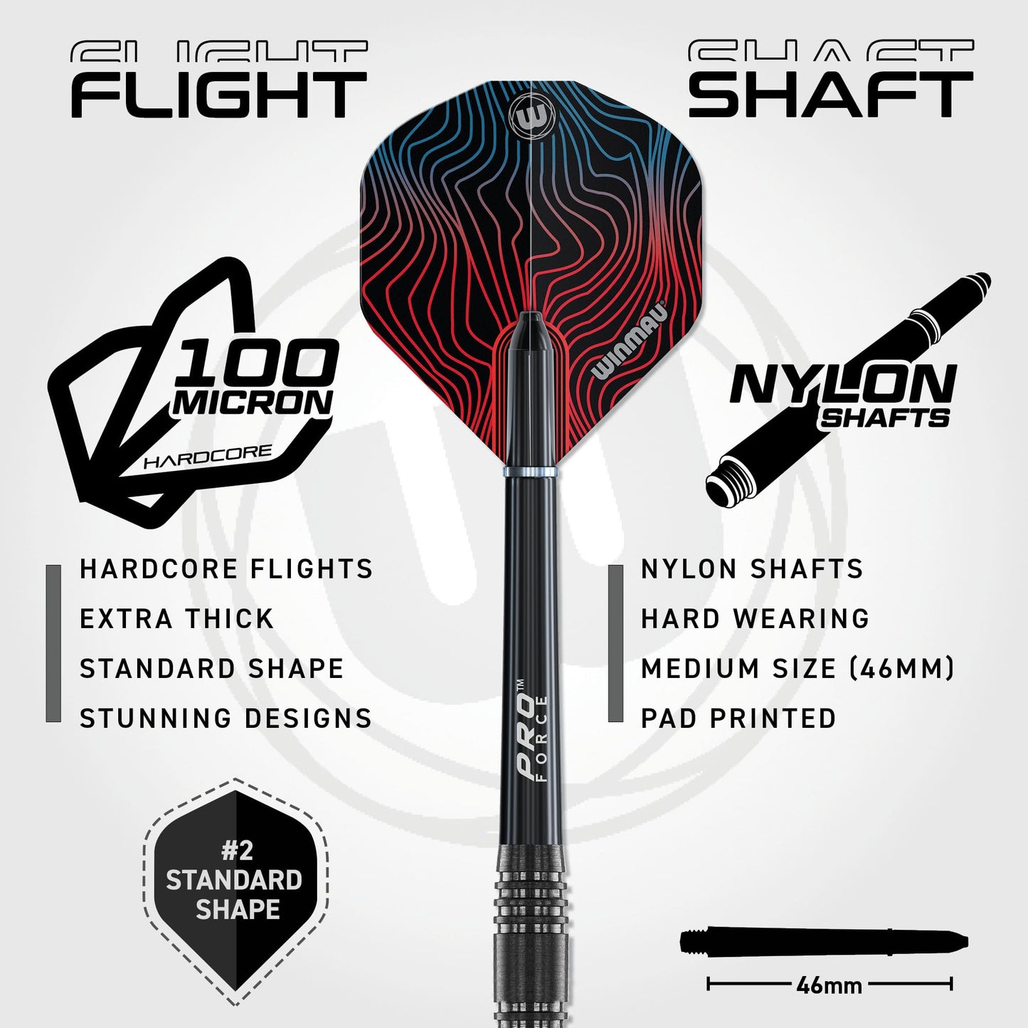 WINMAU Solaris Pro Specialist Tungsten 23 Gram Steel Tip Darts Set with Flights and Shafts (Stems)