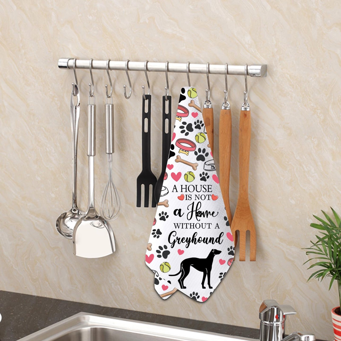 PXTIDY Greyhound Dog Theme Kitchen Towel Animal Lover Gifts Towel Greyhound Mom Gifts Tea Towel Dog Owner Gifts