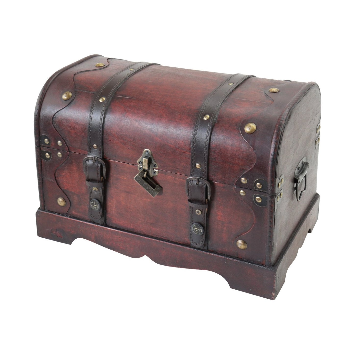 HMF 6403-140 Wooden Treasure Chest with Lock | 40 x 23 x 27 cm | Large | Cambodia