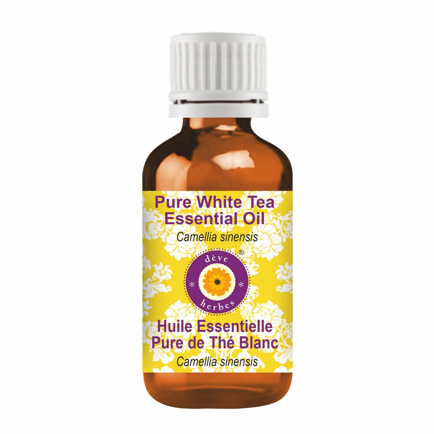Deve Herbes Pure White Tea Essential Oil (Camellia sinensis) Non-Sticky | Non-Greasy | Fresh Herbal Aroma | for Aromatherapy, Massage & DIY Use 50ml