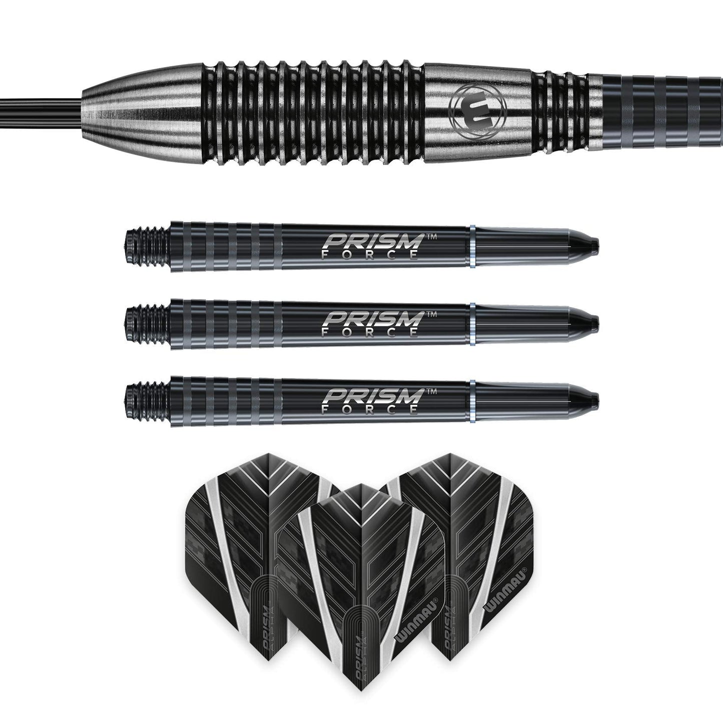WINMAU Blackout 26 Gram Tungsten Darts Set with Flights and Shafts (Stems)