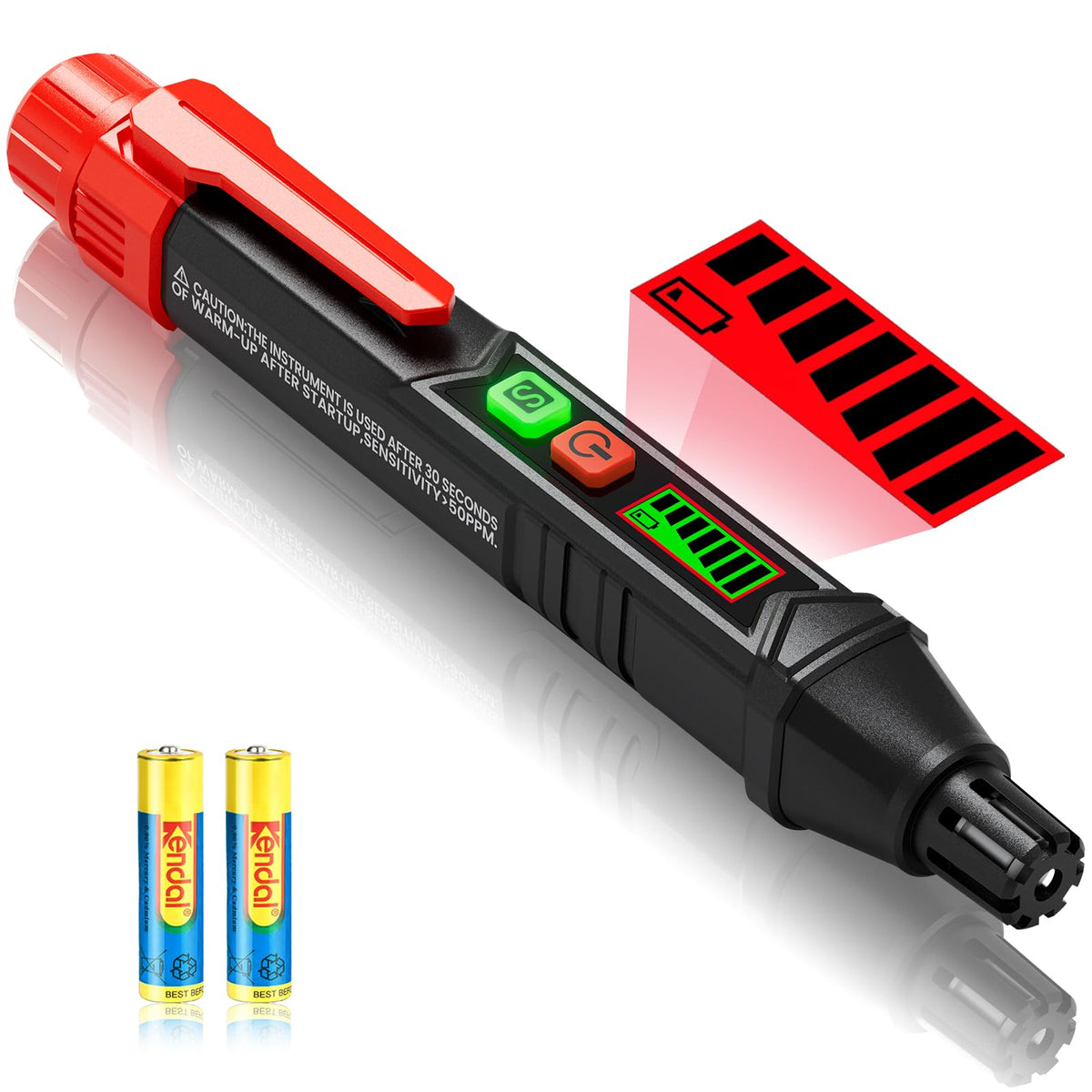 Gas Leak Detector - YOJOCK Flammable Gas Detector with Acoustic & Visual Alarm for Methane, Propane & More (Red). Ideal for Motorhome & Home Use