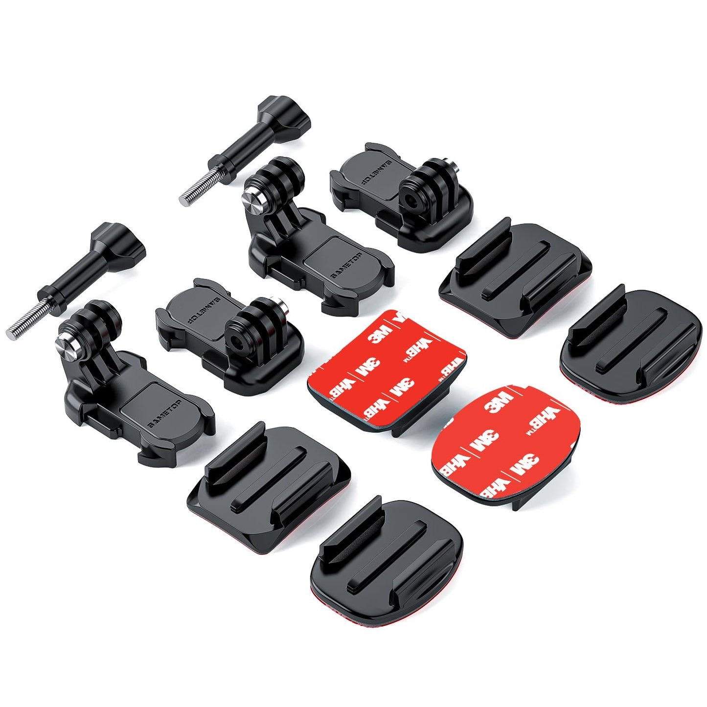Sametop Helmet Sticky Mounts Adhesive Buckle Mount Screw Accessory Kit Compatible with GoPro Hero 13 12 11 10 Max 9 8 7 6 5 Session DJI Osmo Action
