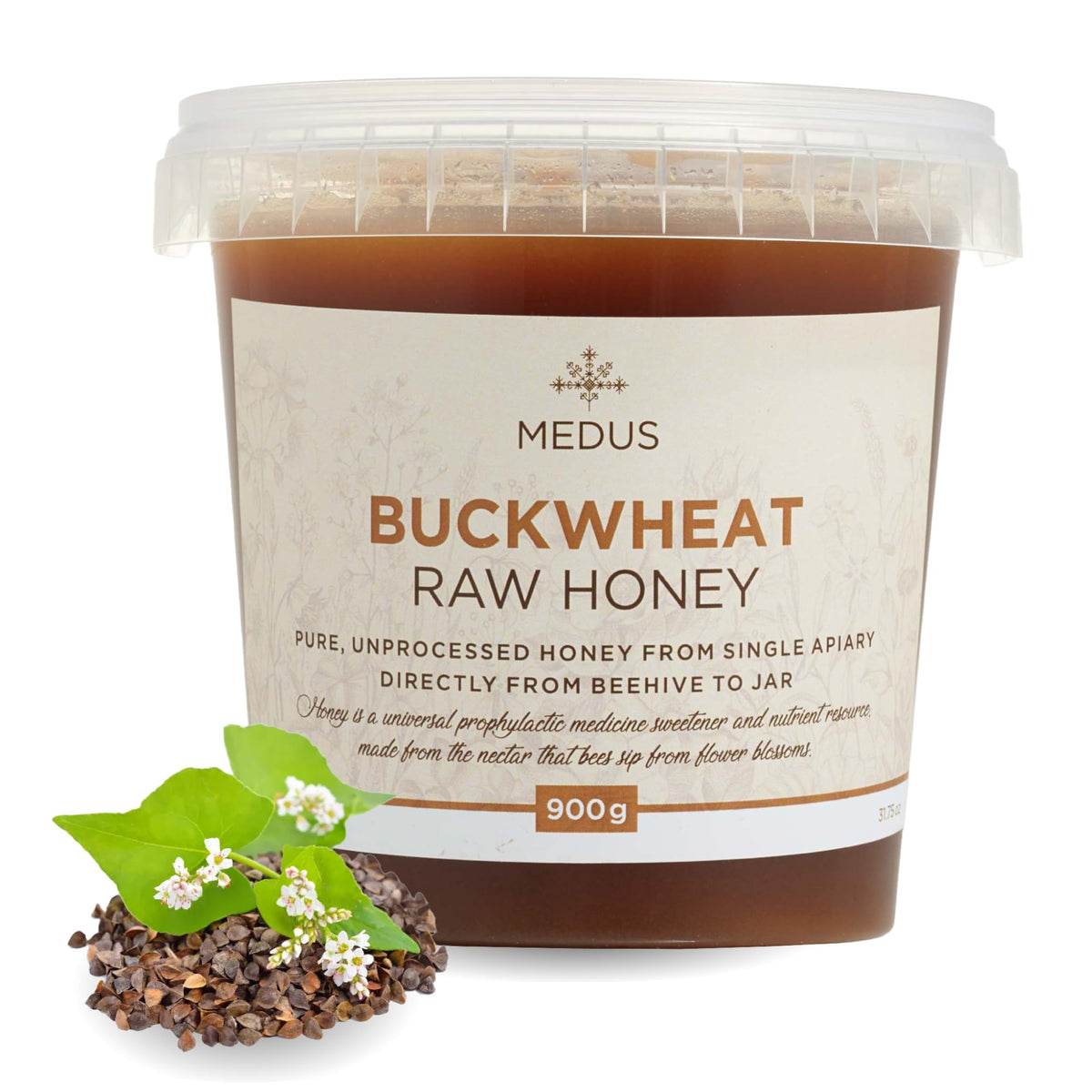 Earthbreath Buckwheat Raw Honey 900g?100% Raw & Natural ? Sustainably Harvested ? Rich in Natural Goodness ? No Artificial Additives
