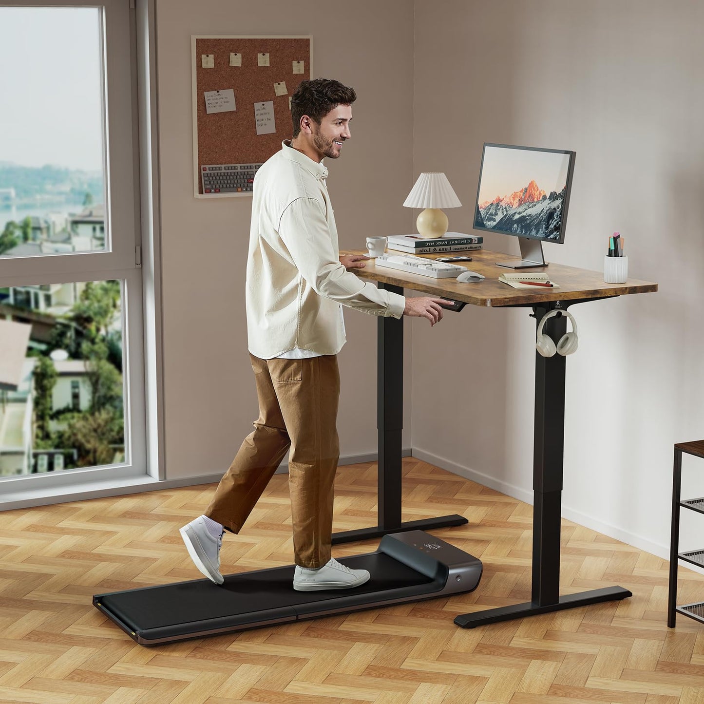 WALKINGDESK Electric Standing Desk, 120 x 60 cm, Rustic Brown