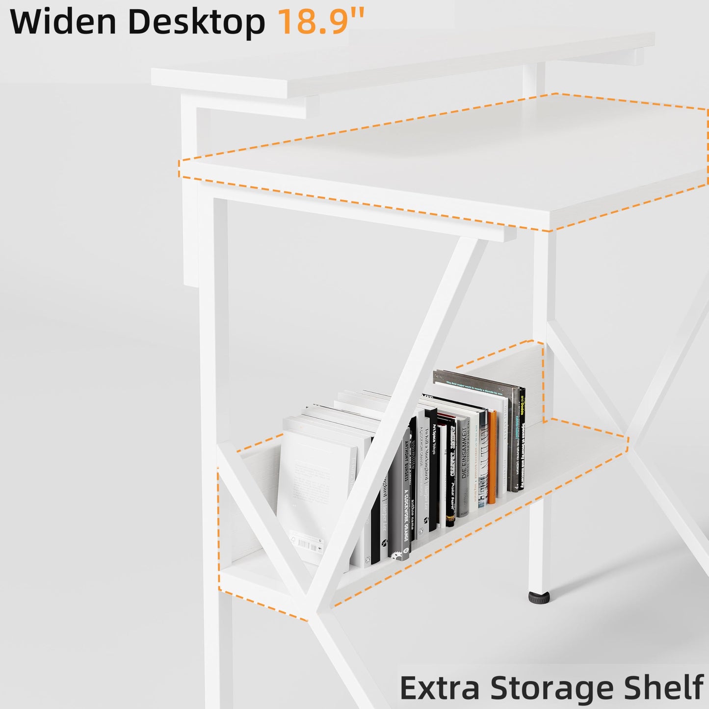 COTUBLR 70 x 48 cm Desk, Small Computer Desk for Small Spaces, Gaming Desk with Adjustable Monitor Stand, Modern Simple Style Compact Desk