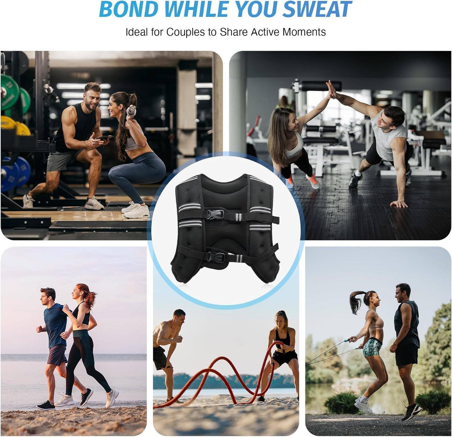 ZELUS Weighted Vest for Strength Training, 11kg Adjustable Exercise Equipment for Home Gym, Iron Sand Weight Vest with Armband Holder for Men Women