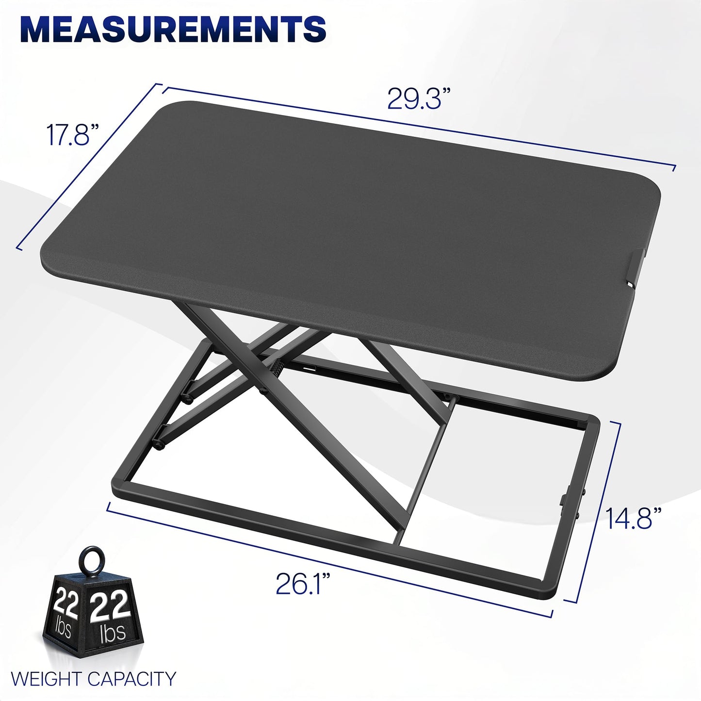 VIVO Economy Single Top Height Adjustable 29 inch Standing Desk Converter, Sit Stand Tabletop Monitor and Laptop Riser Platform Workstation