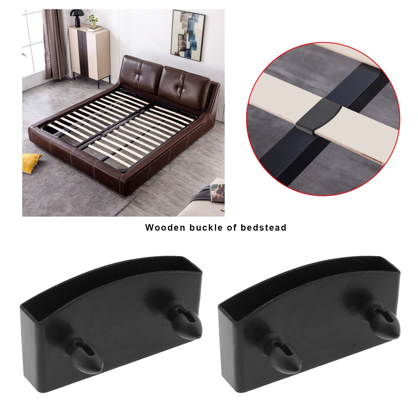EMSea 50PCS Bed Slat End Caps Bundles Plastic Holders 2 Pins Sides Centre Ends Fixings for Securing Metal Beds Leather Beds Wooden Beds Sofa Beds
