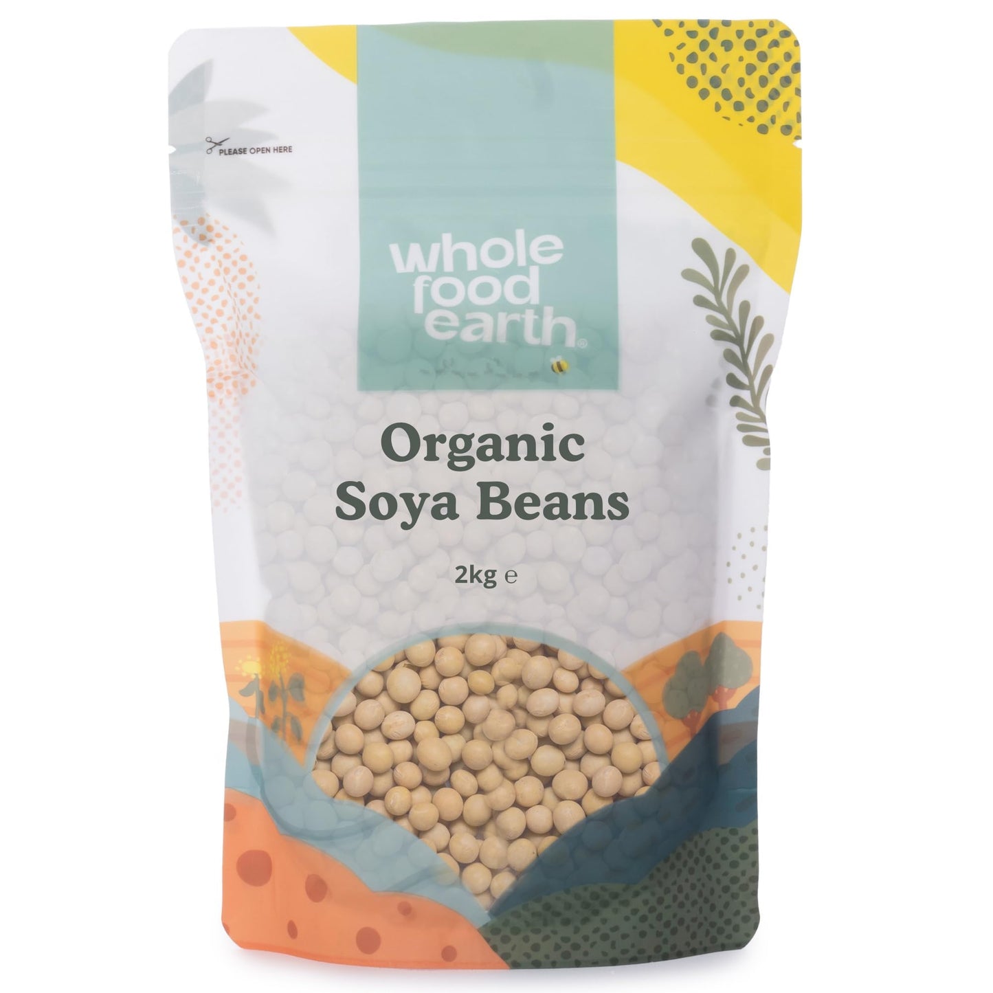 Wholefood Earth Organic SOYA Beans 2kg GMO Free | Vegan | High Fibre | High Protein | Certified Organic