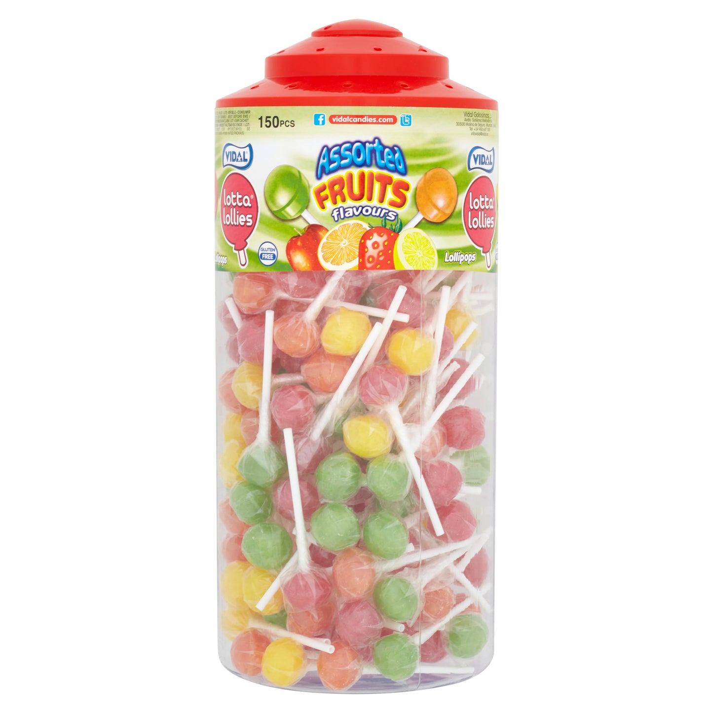 Vidal Lotta Lollies Assorted Flavours (Pack of 1, Total 150 Pieces)