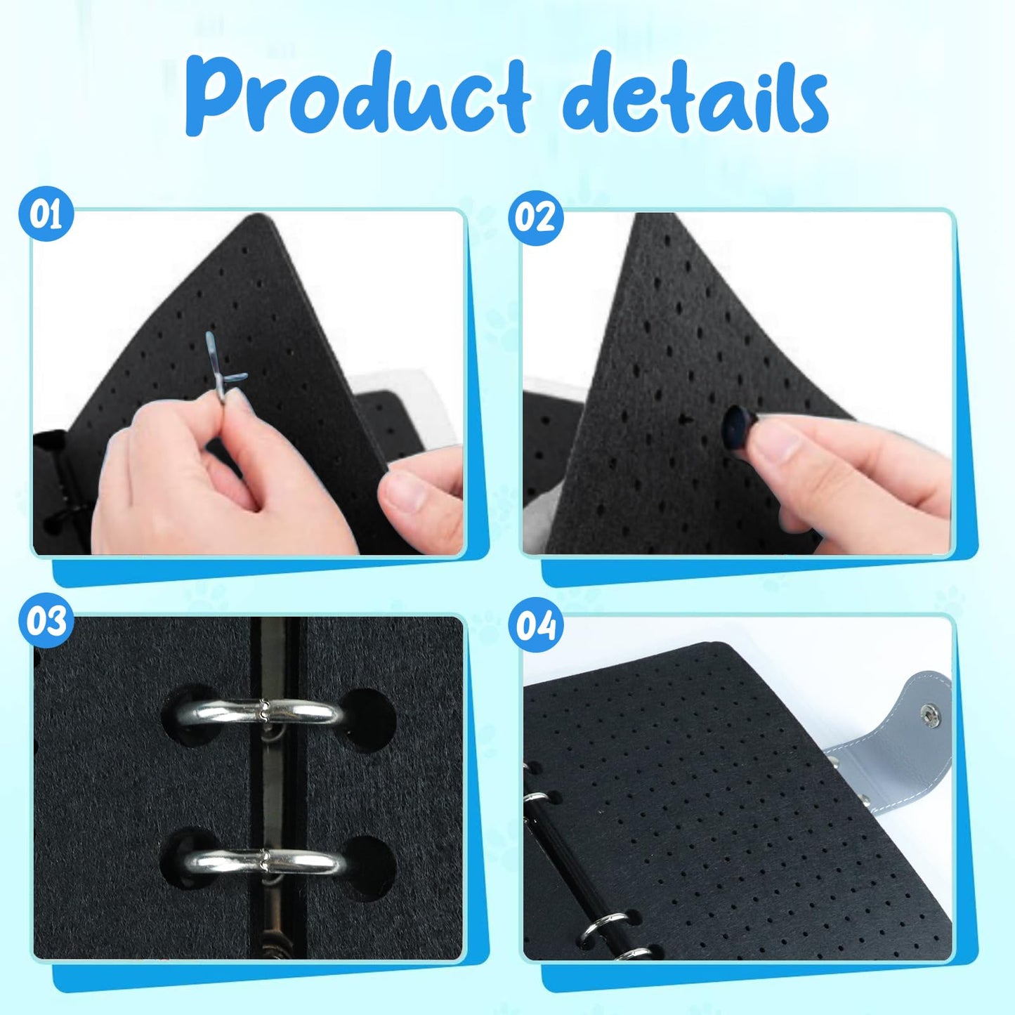 8 Pages Pin Badge Display Book, Enamel Pin Display Pages Holds Up to 350 Pins, Waterproof Brooch Collection Storage Page-Flip Pin Display Holder