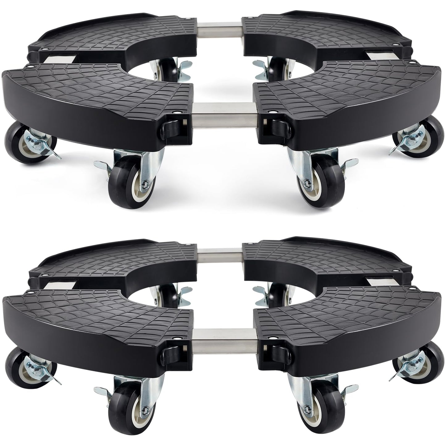 2 Pack Plant Caddy with Wheels Heavy Duty, Plant Trolley with 8 Lockable Casters, Plant Stand with Wheels Heavy Duty Adjustable 15"-21", 330lbs