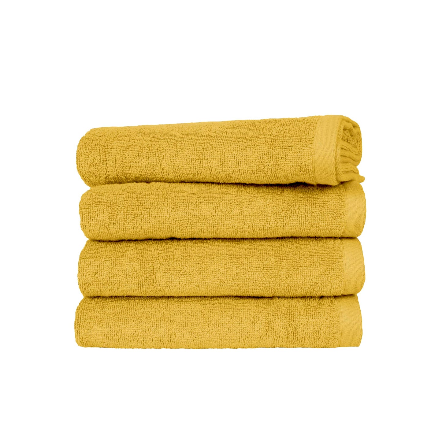 Ruggeri 4 Piece Guest Towel Set, 40x50 cm, Soft Cotton, Yellow