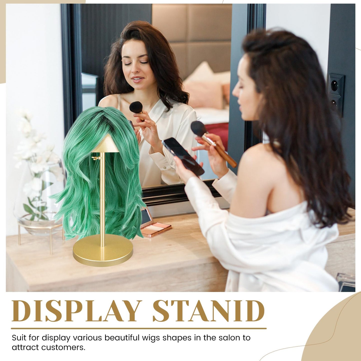 Lucxhcky 4PCS Hat Display Stand, Adjustable Hat Stands for Display 9.1-15.7 in, Hat Organizer for Closet, Metal Wig Holder for Hat Storage