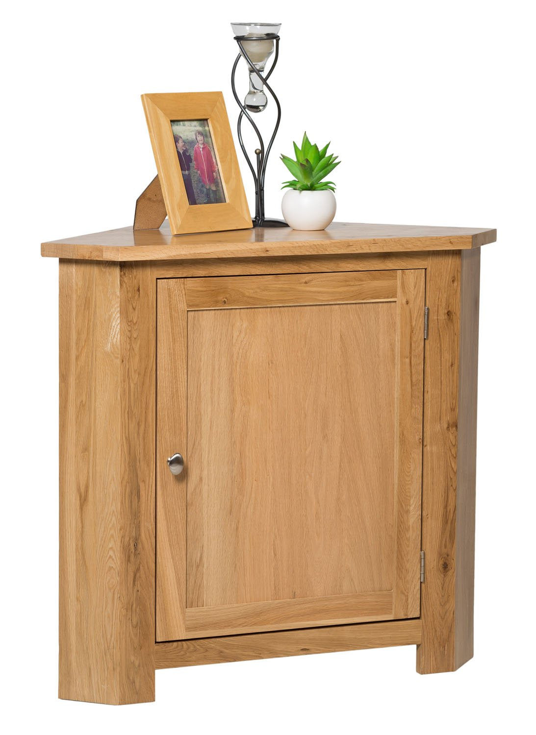 Hallowood Furniture Waverly 1-Door Low Corner Cupboard Oak Unit with Shelf
