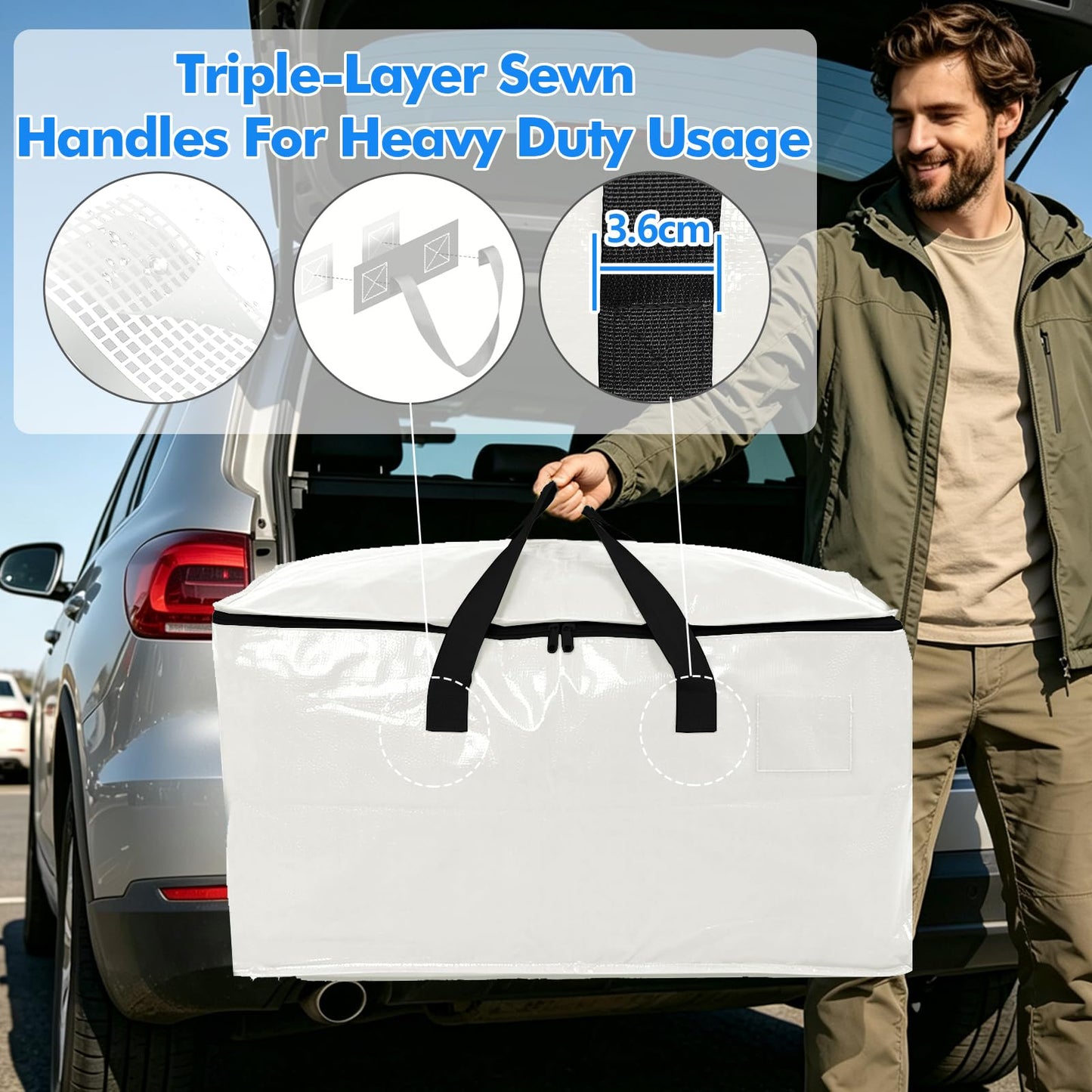 ZFWDSY Moving Boxes 6 Pack,Clothes Storage Large Moving Bags