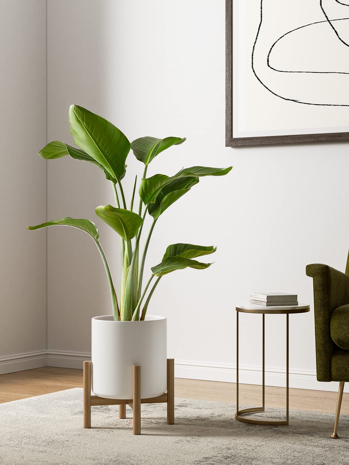 LE TAUCI 15+20+25 cm Plant Pots Set, Ceramic Planters for Indoor Plants, Mid-Century Modern Flower Planter Pots with Drainage Hole and Plug, Cylinder