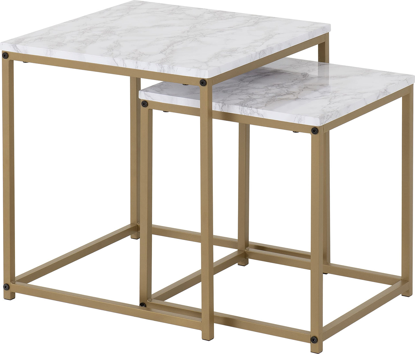 Seconique Dallas Nest Of 2 Tables in Marble/Gold Effect