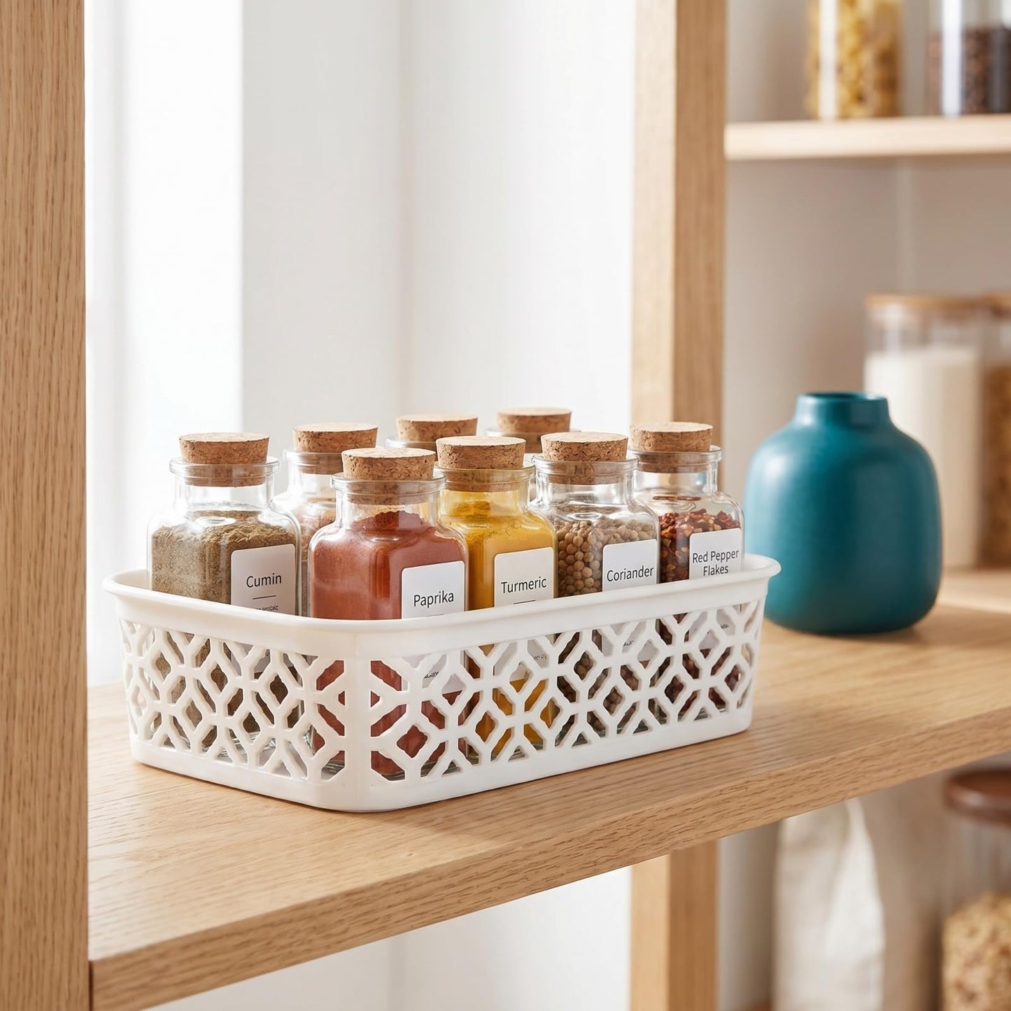 ZEAYEA 9 Pack Small Plastic Storage Basket, Classroom Organizer Baskets for Shelves Desk Drawer