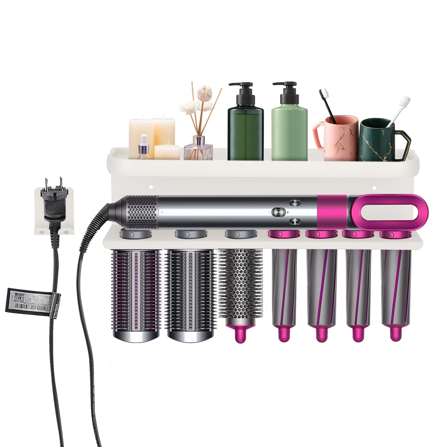 Magam Airwrap Holder Storage Stand for Dyson Airwrap Curling Iron Accessories, Bathroom Organizer Holder, No Drilling Installation, Suitable for