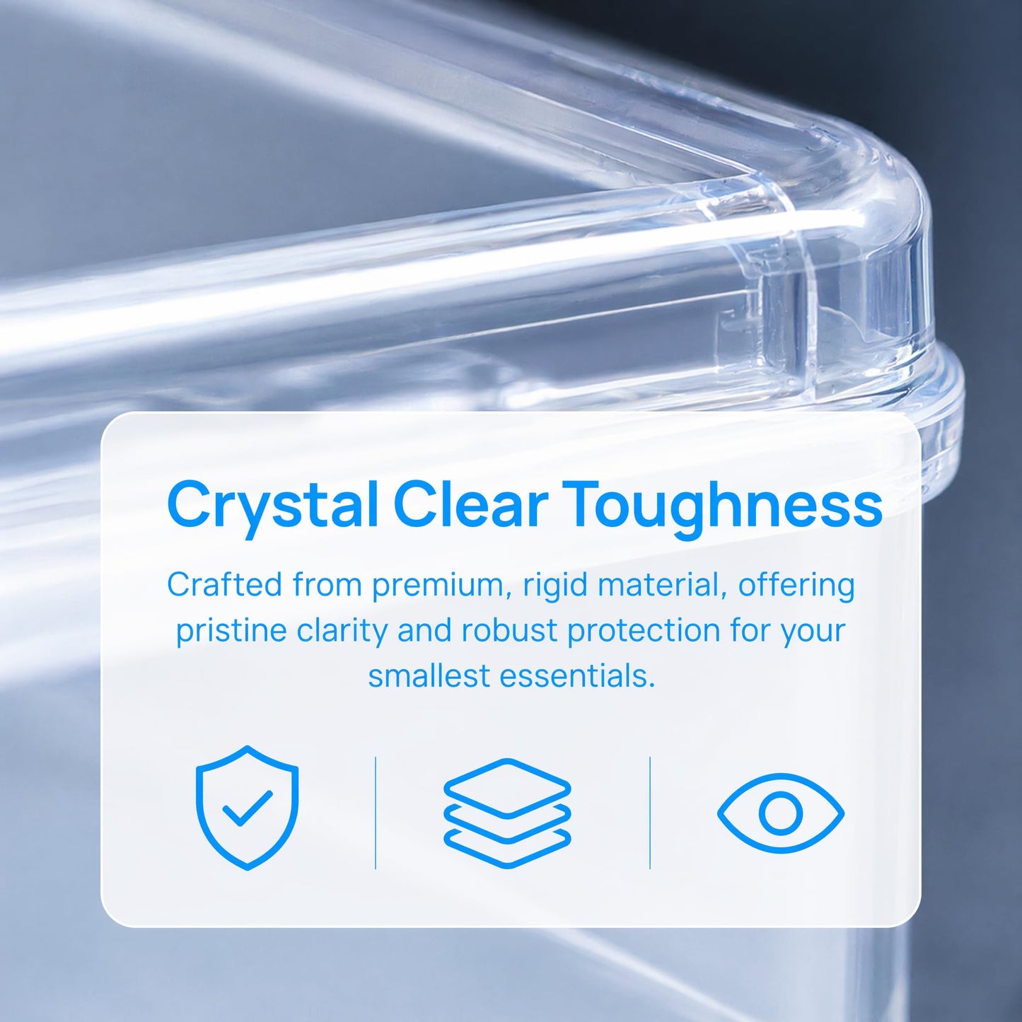 Nybrax 32 Pack Transparent Plastic Boxes, Mixed Square Storage Box with Lids, Transparent Beads Storage Containers Box