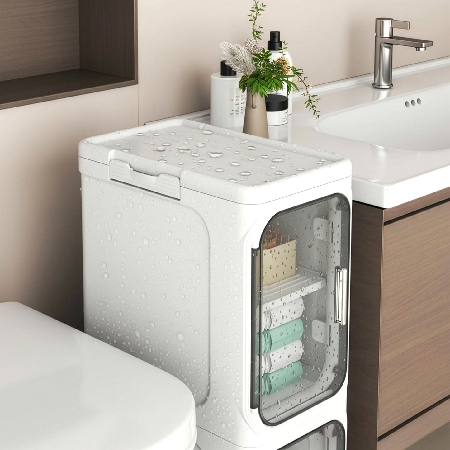 YVVVVY 20cm Bathroom Storage Cabinet, Waterproof Small Tolilet Unit
