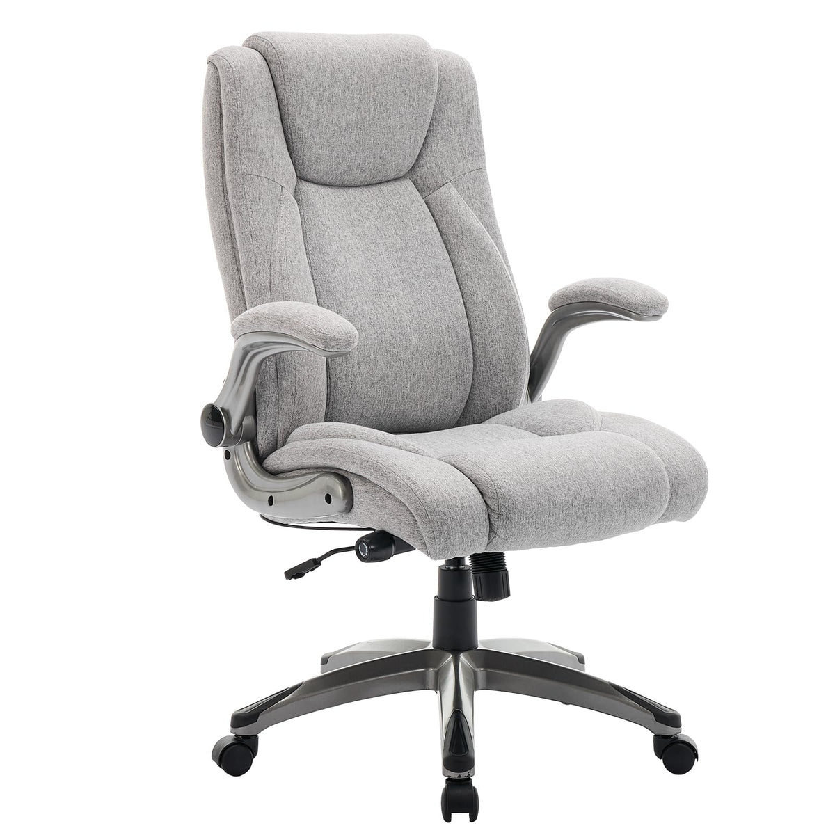 Ergonomic Executive Office Chair with Adjustable Lumbar Support, Flip-up Armrests, Double Padded Seat & Tilt Function