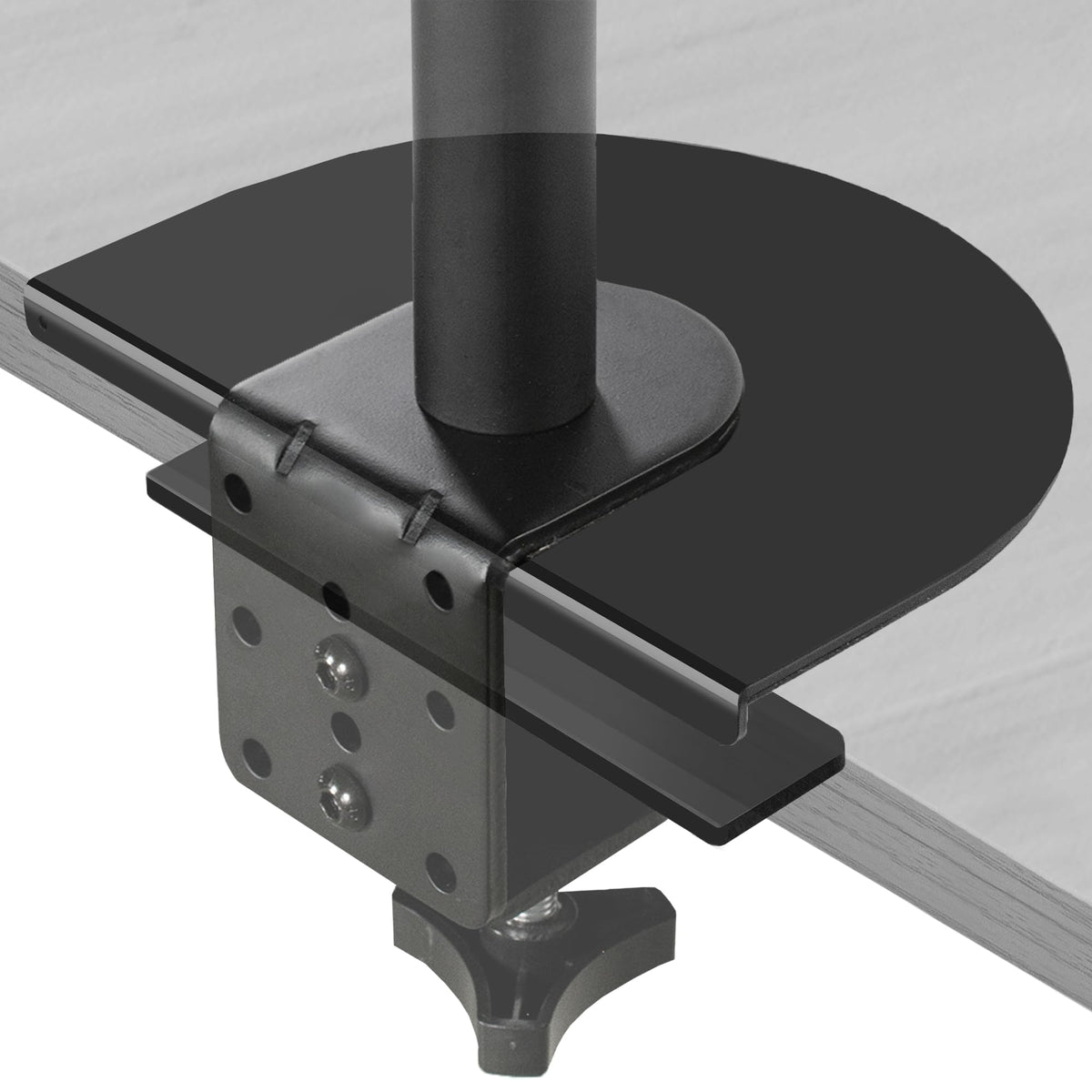 VIVO Steel Reinforcement Bracket Mount Plate for Thin, Glass, and Other Fragile Table Tops, Clamp Compatible with Most Monitor Stand C-Clamp