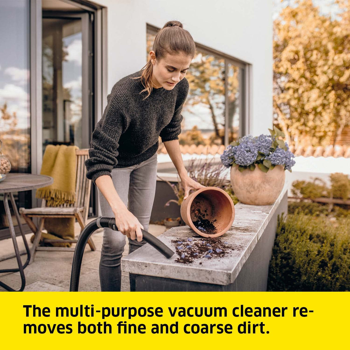 Krcher 16281030 Wet & Dry Vacuum Cleaner WD 3, blower function, power: 1000W, plastic container: 17L, suction hose: 2m, incl. cartridge filter, floor
