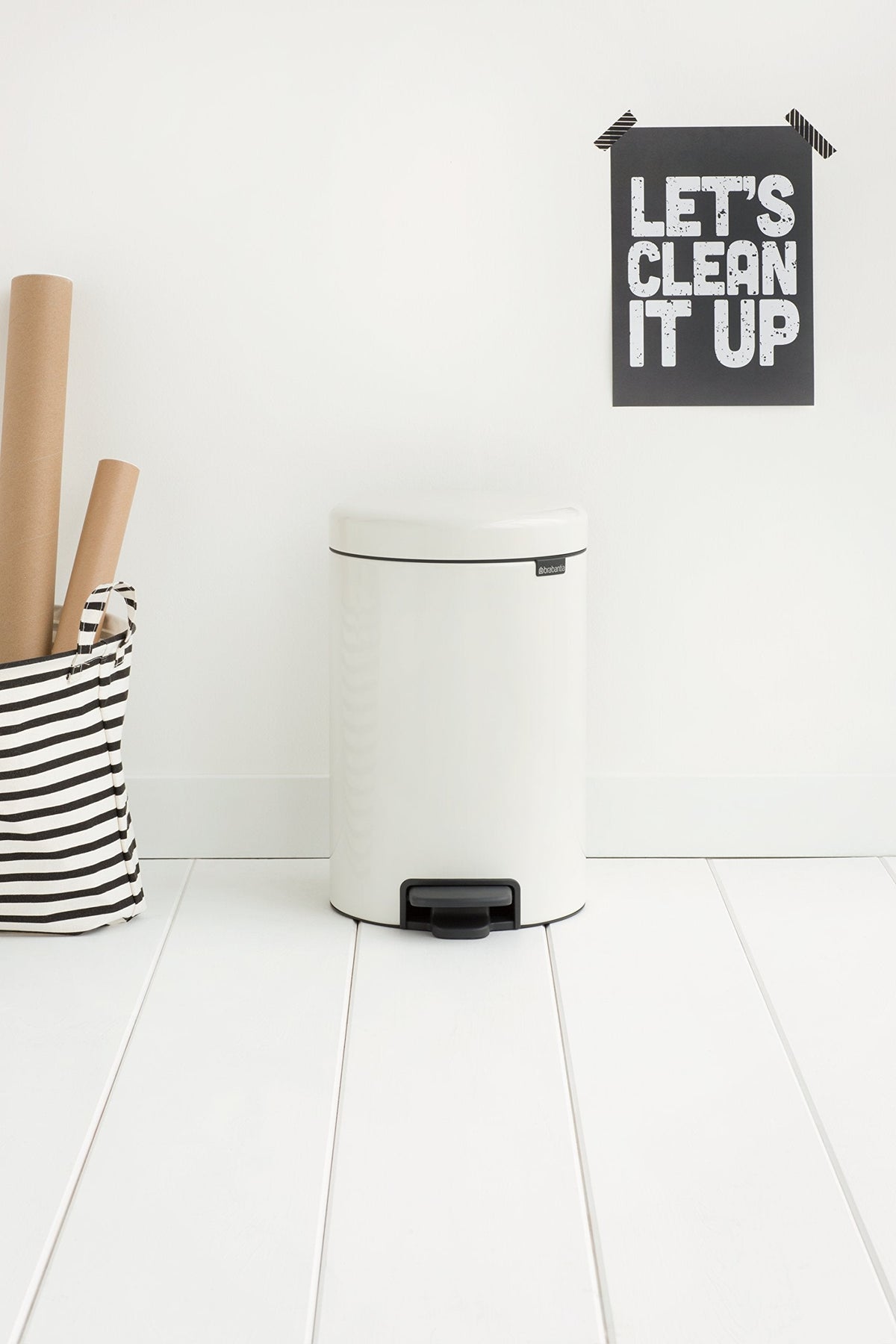 Brabantia 111969 Pedal Bin newIcon with Plastic Inner Bucket, 12 Litre - White