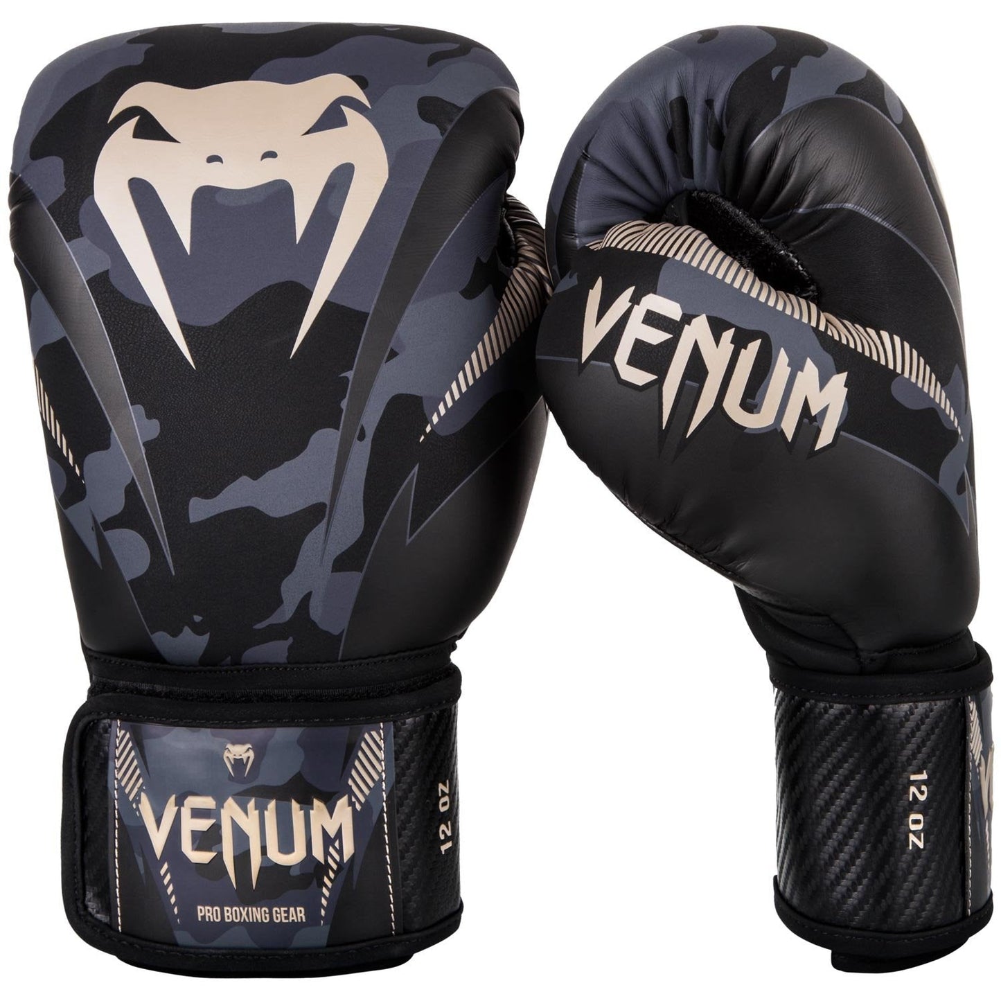 Venum, Impact Boxing Gloves, Unisex Adult, 16 Oz, Dark Camo/Sand