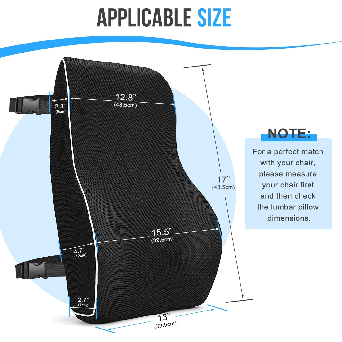 GOXIFACA Lumbar Support Cushion, Memory Foam Back Support for Office Chair