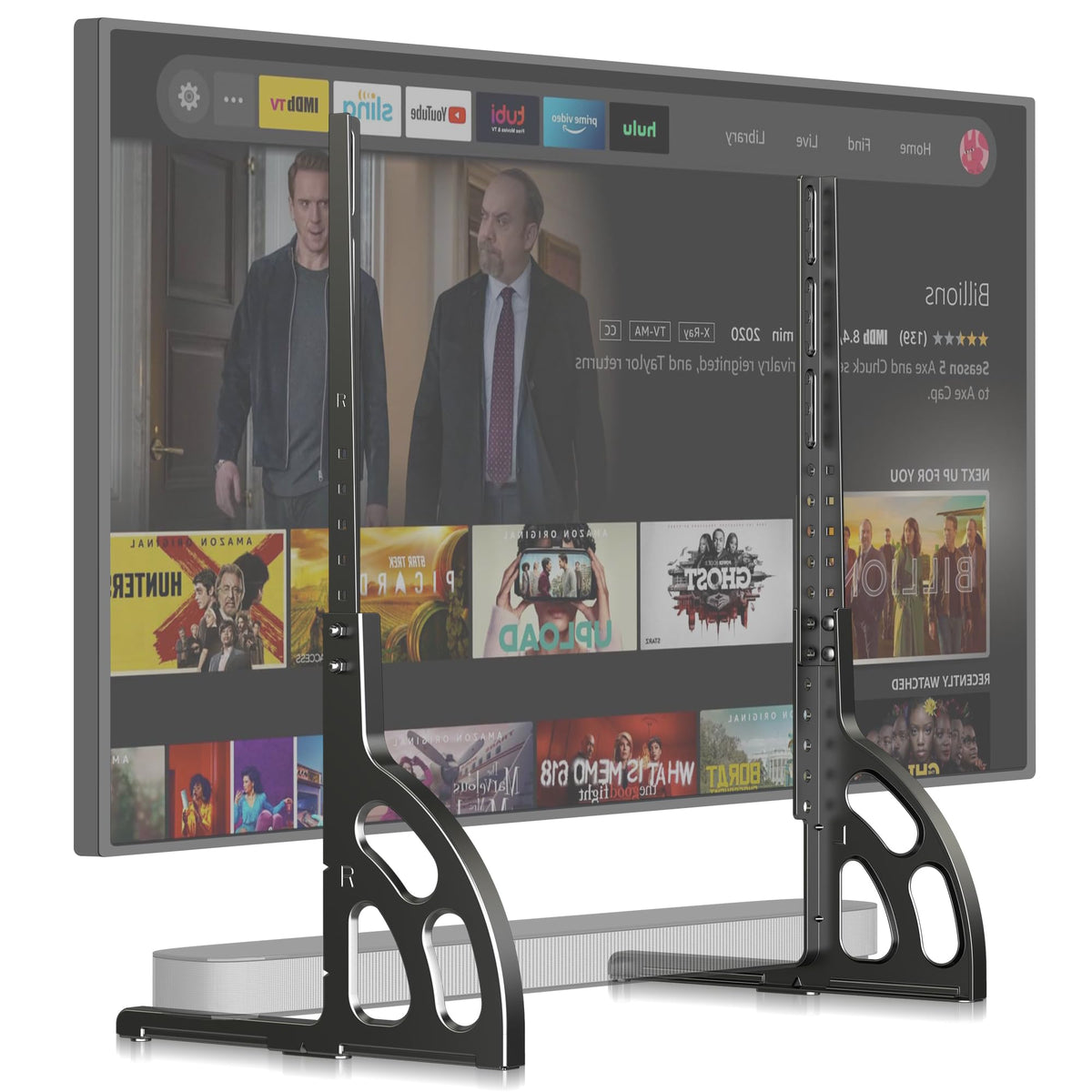 XINLEI Universal Tabletop TV Stand for 22?85 Inch TVs, Patented Wobble-Free Metal Base, Heavy Duty Adjustable Replacement TV Feet Legs, Max VESA
