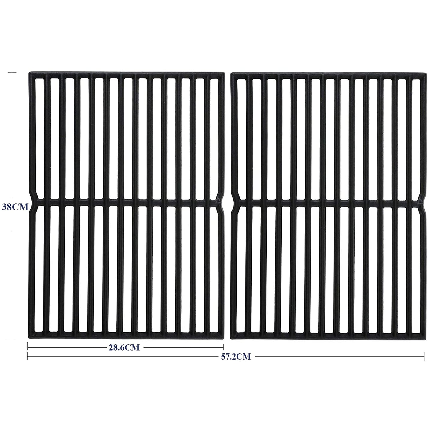 GFTIME 7522 38 x 28.6cm Cooking Grate for Weber Spirit E200 E210 S200 S210 Gas Grills with Side Burner Knobs, Cast Iron Grids for Genesis Silver A,