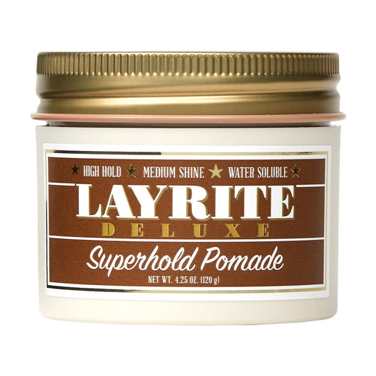 Layrite Superhold Pomade 120g | High Hold | Water Soluble | Medium Shine