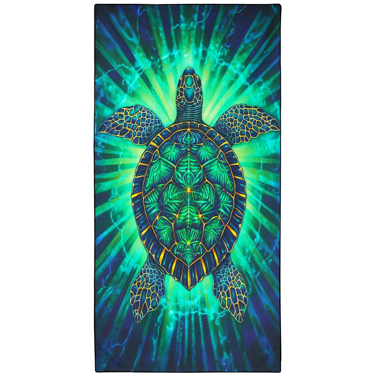 Violetpos Radiant Sea Turtle Beach Towel, Extra Large 180x90 cm 250GSM Microfibre, Sand Free Quick Dry