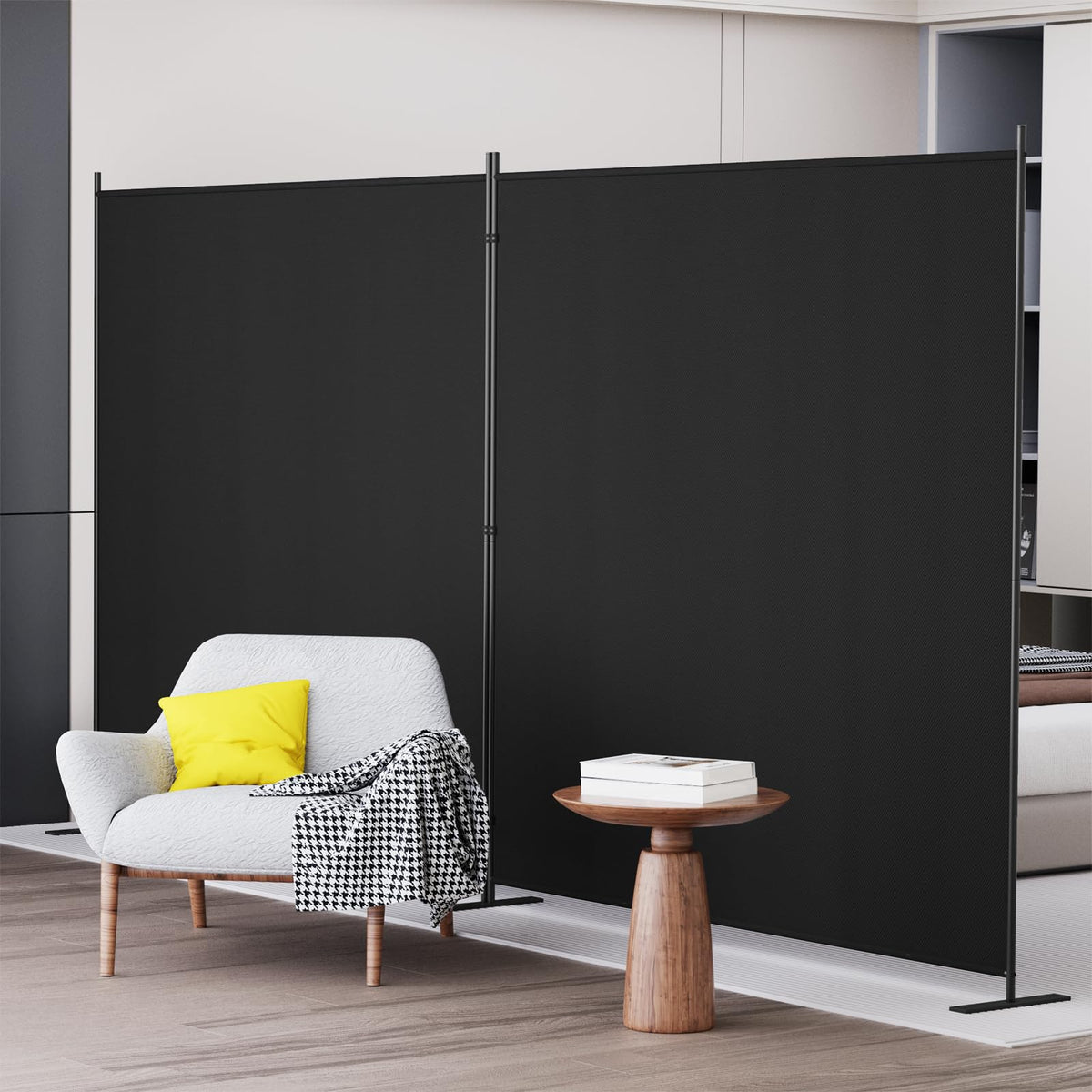 C-Hopetree 2 Panels Room Divider, 180cm Tall Indoor Folding Privacy Screen, Portable Partition Separator, Freestanding Separation Temporary Wall for