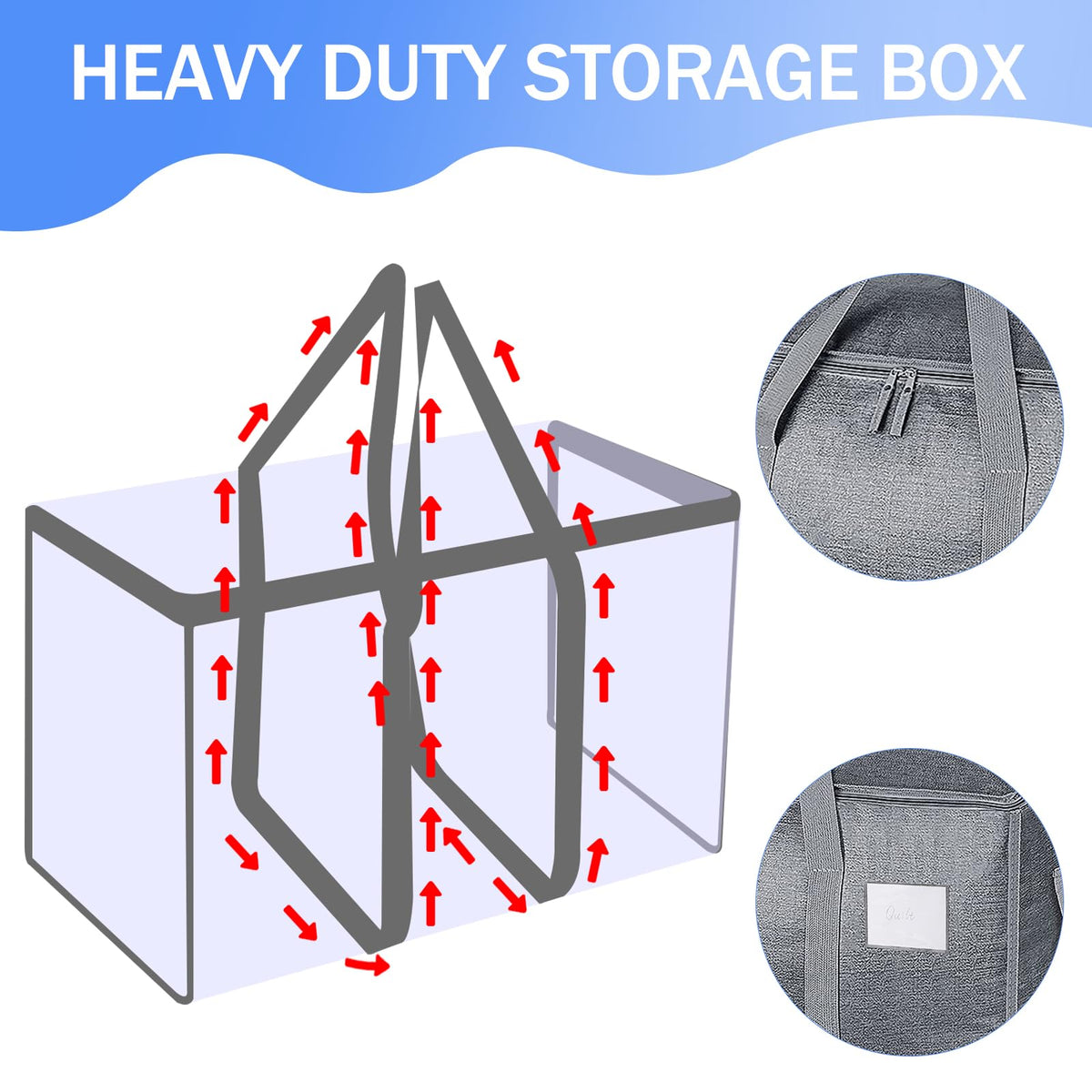 3 Pack 90L Moving Bags, Heavy Duty Storage Bags Dorm Moving Essential,Gray