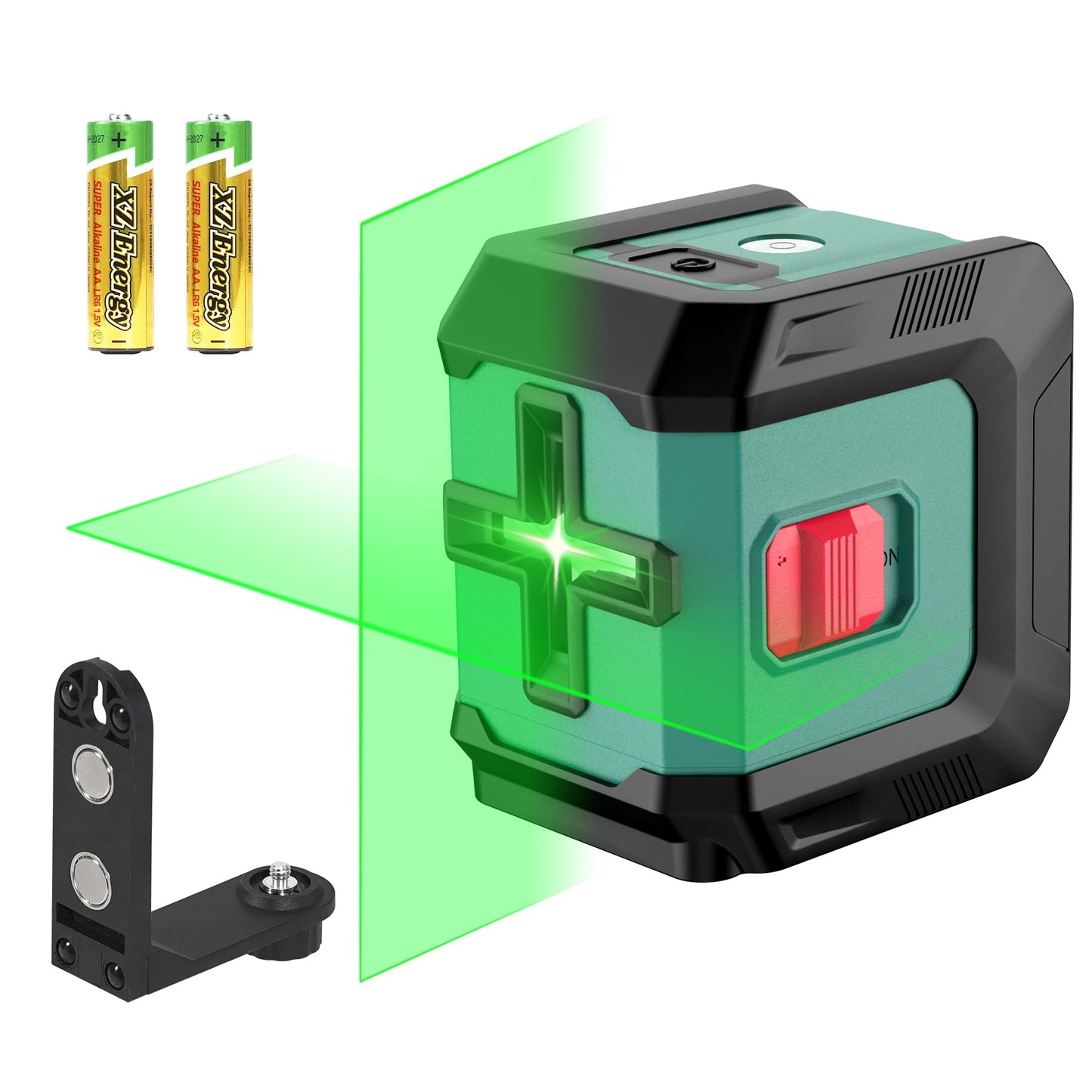 HYCHIKA Laser Level 15 M, Horizontal and Vertical Cross Line Laser, Green Laser Spirit Level 3 Levels of Brightness Adjustment, Magnetic Bracket and