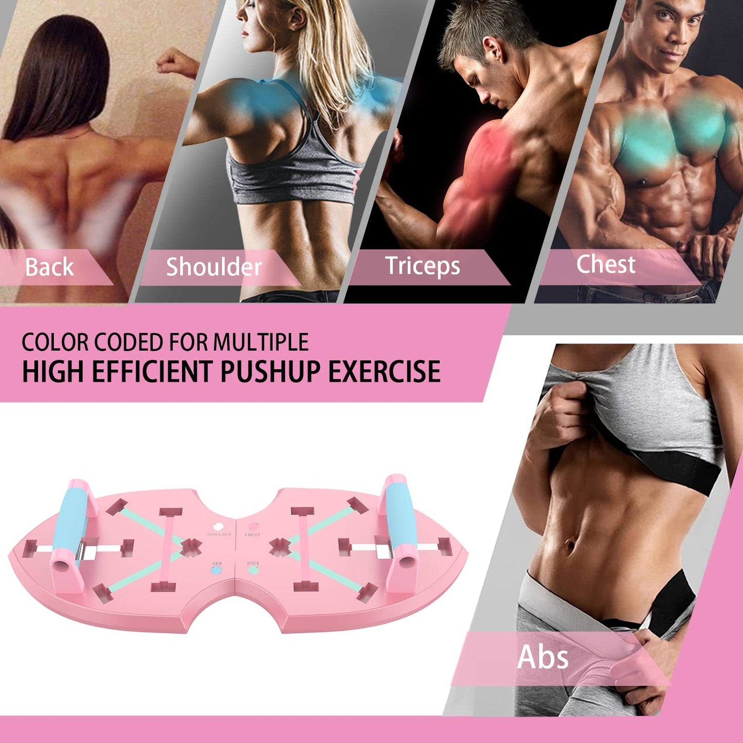 LALAHIGH Home Gym Equipment, Upgraded Push Up Board, 32 in 1 Home Workout Set with Foldable Push Up Bar, Resistance Bands, Core Sliders for Body