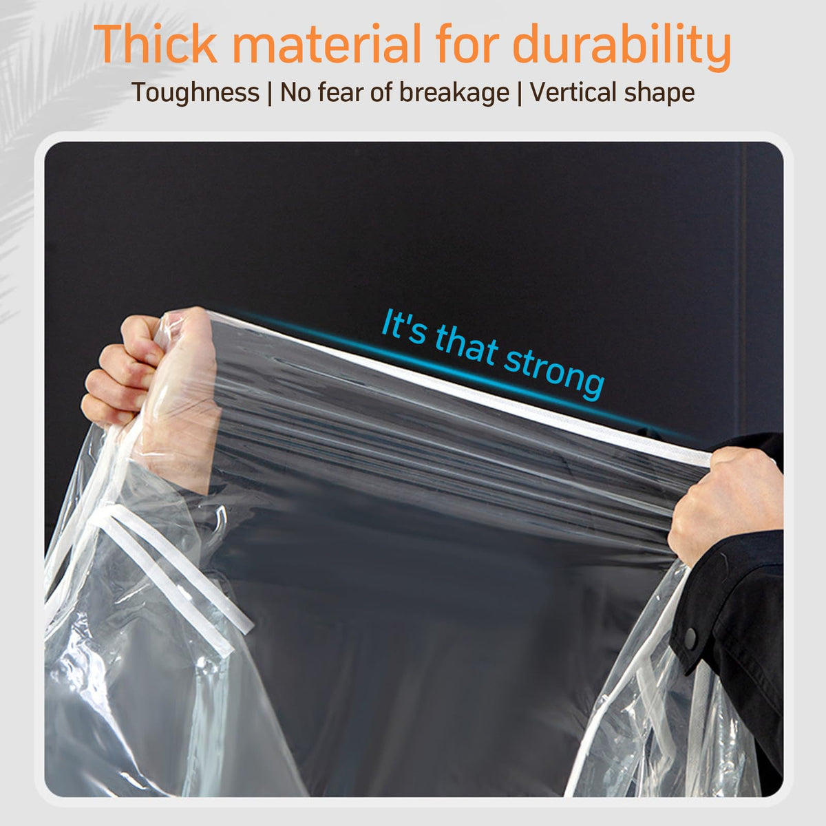 Wisebom Transparent Clothes Rail Cover, Thicken PEVA Clothes Dustproof Clothes Rail Cover Storage Bag with Strong Zipper 120×50×150 cm Clear