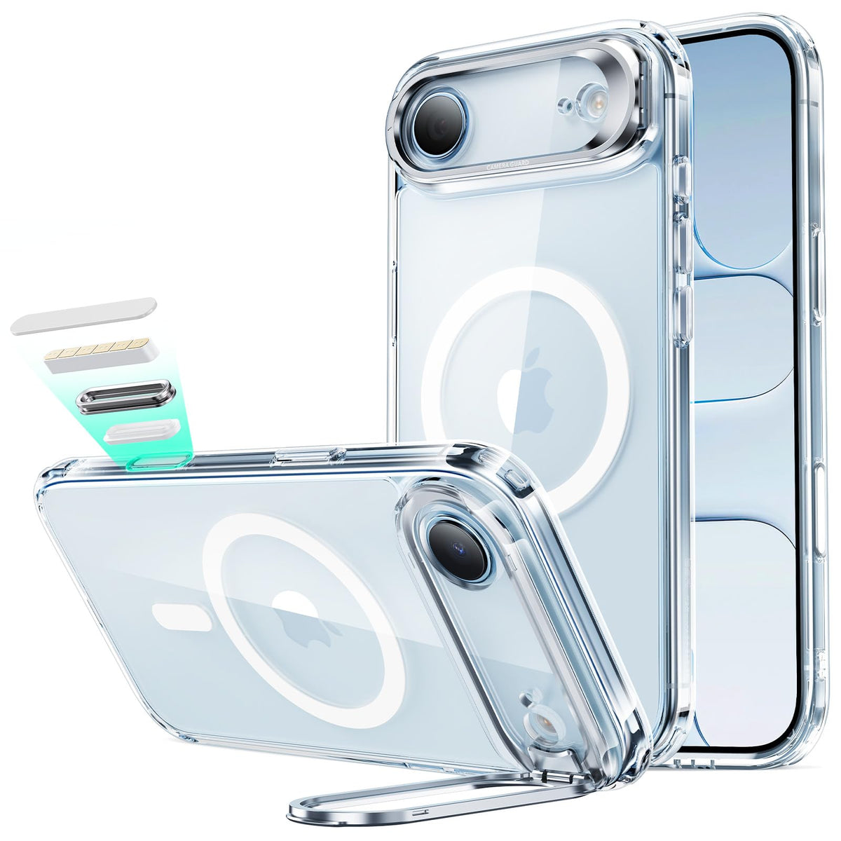 ESR for iPhone Air Case with Stand, Camera Control Cover Compatible with MagSafe, Magnetic Phone Cover for iPhone 17 Air Case, Military-Grade Drop