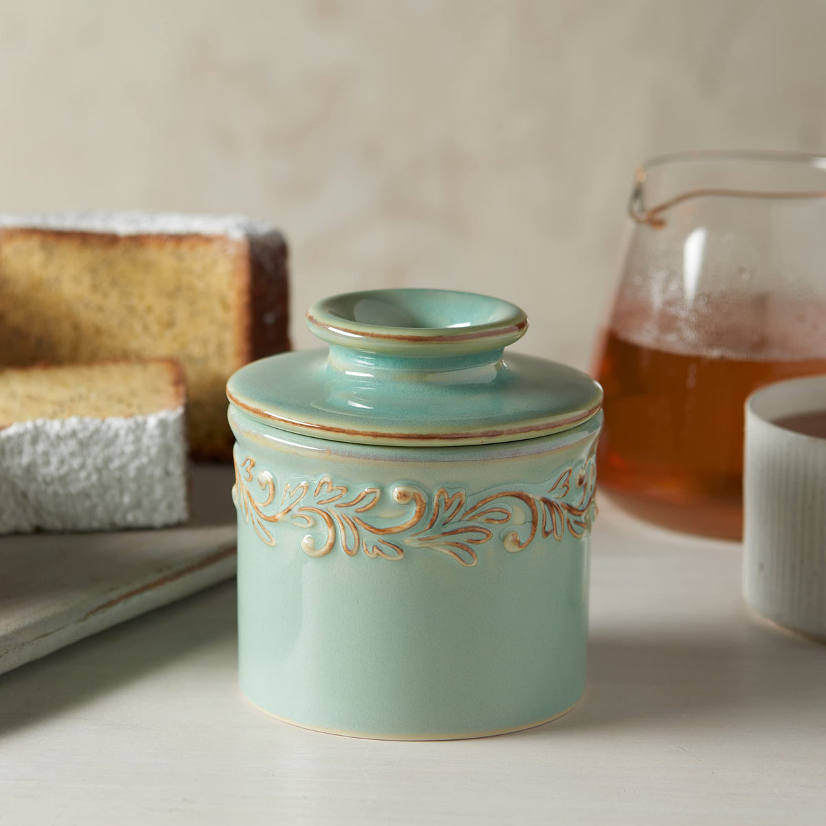 Butter Bell - The Original Butter Bell Crock by L Tremain, a Countertop French Ceramic Butter Dish Keeper for Spreadable Butter, Antique Collection,