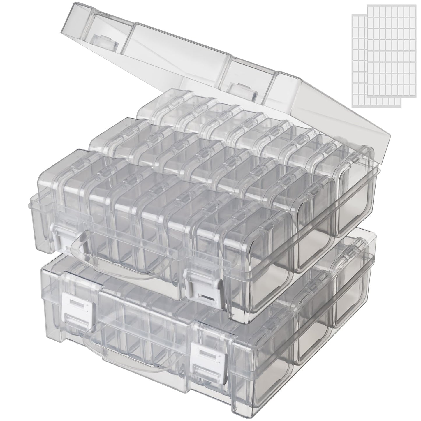 Bead Storage Containers, Craft Bead Organiser Storage Box, Diamond Art Storage Box Small Craft Organiser Box with Hinged Lid for Nail Beads Seeds