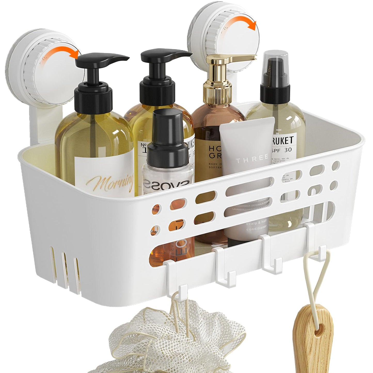Lifewit Shower Caddy Suction Cup,10.4 inch Removable Shelves for Inside Shower,NO-Drilling Bathroom Shelf Basket, Organizers and Storage Rack for Soap