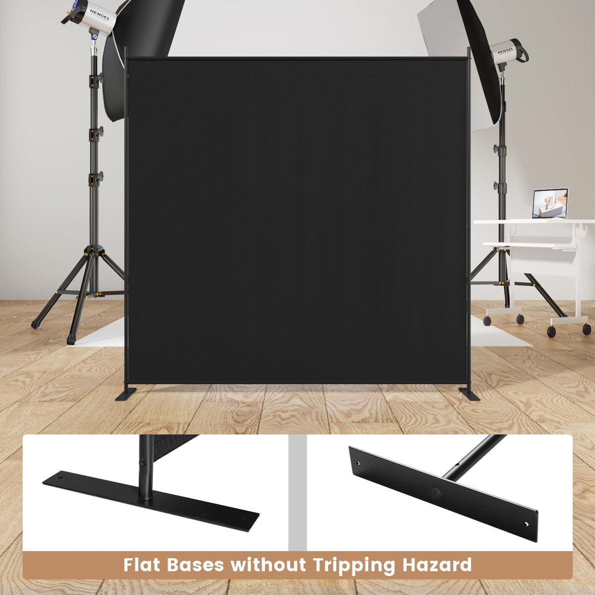 C-Hopetree 1 Panel Room Divider, 180cm Tall Indoor Folding Privacy Screen, Portable Partition Separator, Freestanding Separation Temporary Wall for