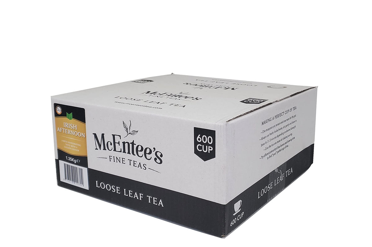 McEntee's Irish Afternoon Loose Tea - Catering 1.35Kg - 600 Cup ? BLENDED IN IRELAND, CITRUSY, BRISK & FUL BODIED. A Traditional Irish Blend of