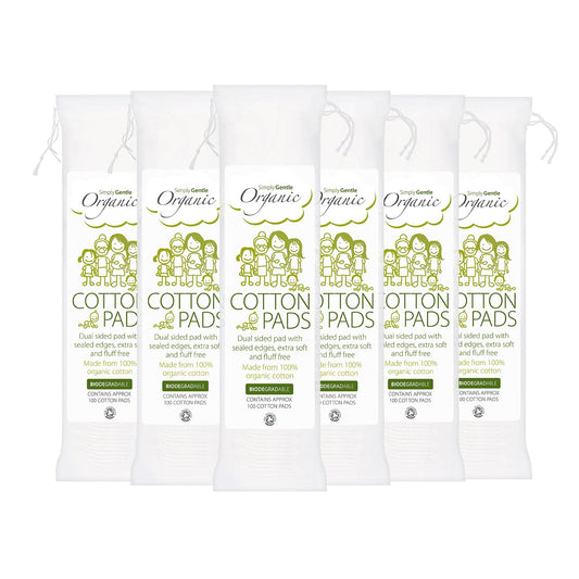 Simply Gentle Organic Cotton Pads with Soft Sealed Edges - for Baby's Sensitive Skin - Makeup Remover - Newborn Baby - Pure Cotton Pads for Cleansing